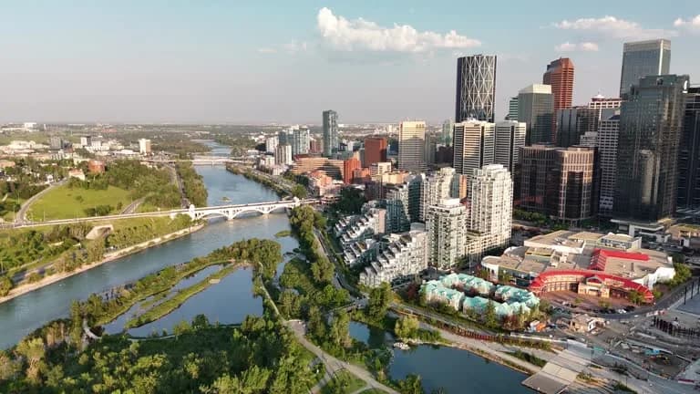 Downtown Calgary skyline backdrop